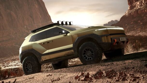 Hyundai’s Crater concept goes full adventure mode with 35 inch tires and a bottle opener tow hook